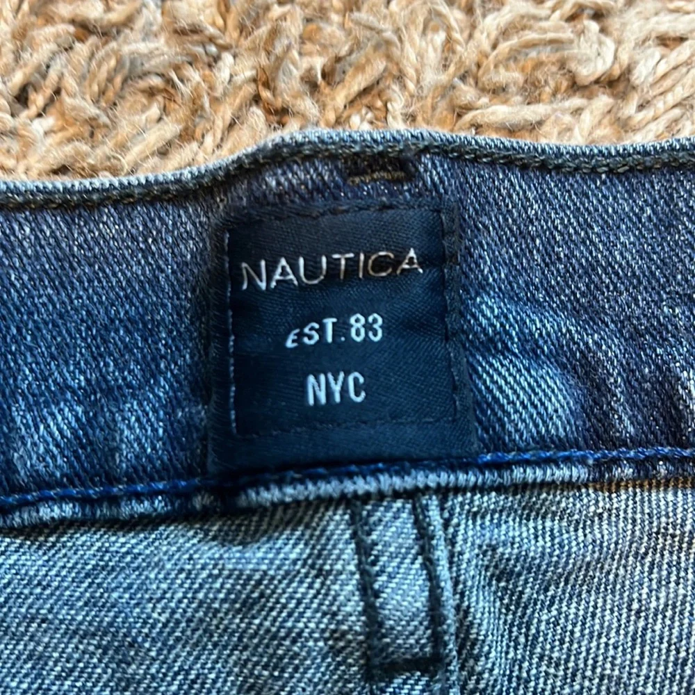 Nautica Jeans Mens Blue Denim Straight Fit Stretch Pants Size 40/30